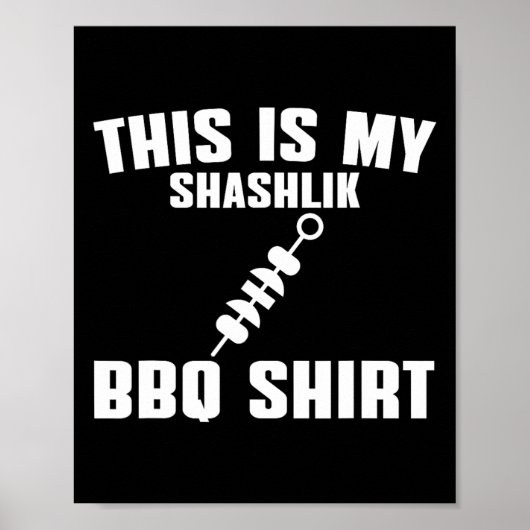 シャシュリおもしろいック恋人ユーモアロシアのBbq衣装ミート ポスター (正面)