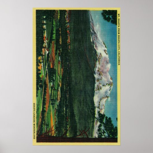 シャスタシティシャスタCAからシャスタビュー ポスター (正面)