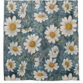 シャスタデイジーアールヌーボー シャワーカーテン (正面)