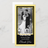 シャスタデイジーイエローブラック結婚ズ・サンキュー サンキューカード (正面/裏面)