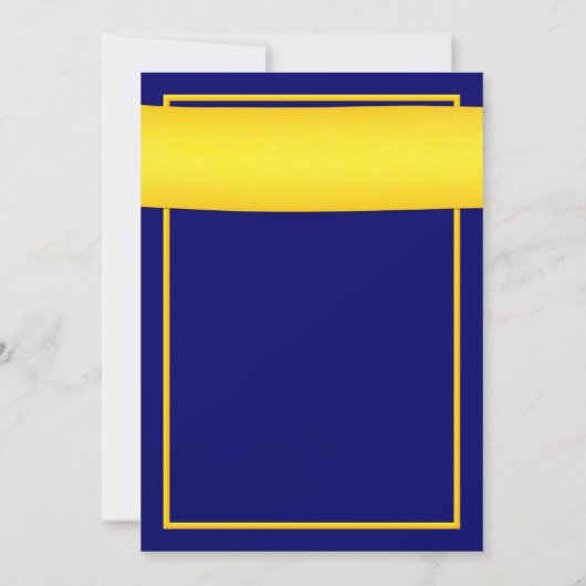 シャスタデイジーイエローリボンネイビー結婚式招待状 招待状 (裏面)