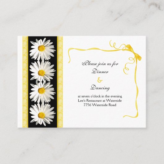 シャスタデイジーウェディングレセプションカード エンクロージャーカード (正面)