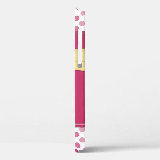 シャスタデイジーピンク水玉模様 Case-Mate iPhoneケース (裏面 / 左)