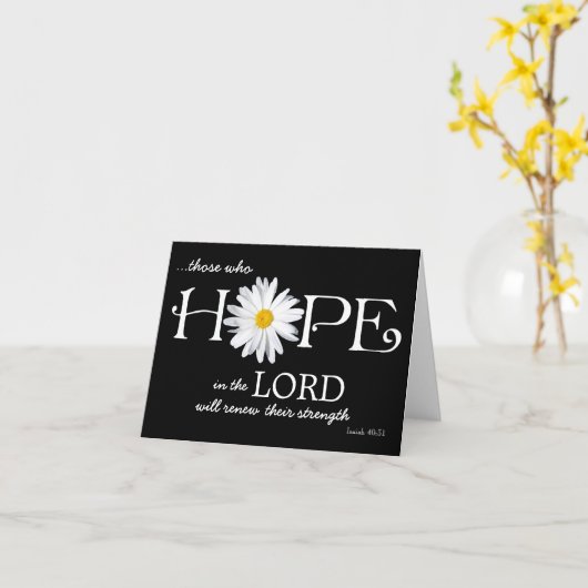 シャスタデイジーホープの主イザヤ40:31カード カード (黄色い花)