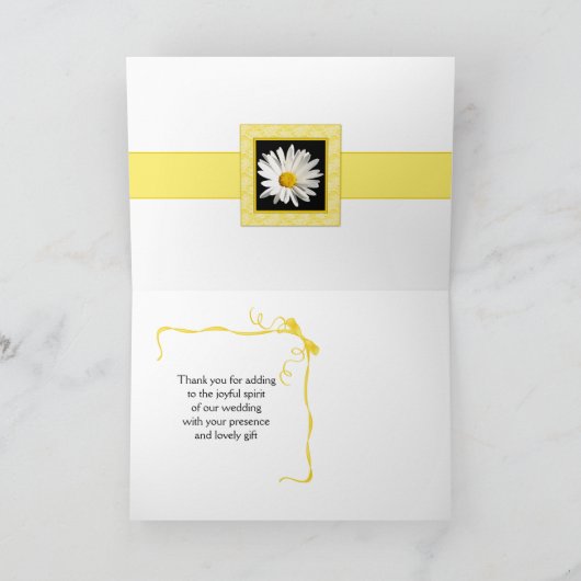 シャスタデイジー結婚の写真サンキューカード サンキューカード (内部)