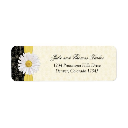 シャスタデイジー結婚フローラ差出人住所ラベル ラベル (正面)