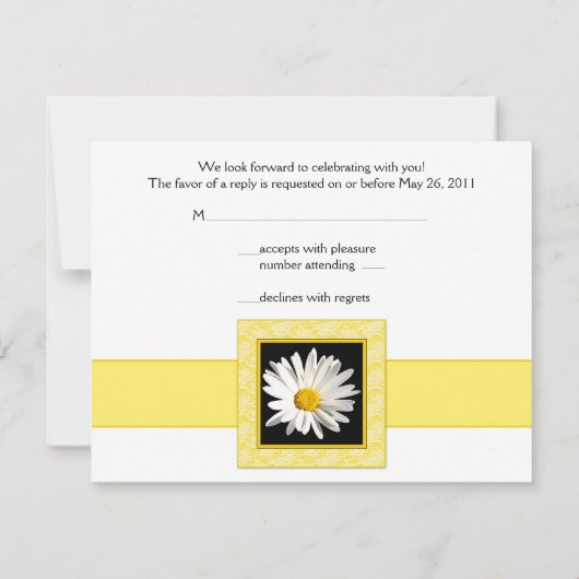 シャスタデイジー 結婚式 出席カード 出欠カード (裏面)