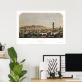 シャスタパノラママップ – 1856 ポスター (ホームオフィス)