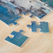 シャスタムーン抽象芸術マウンテンレイクアンドムーン ジグソーパズル (側面)