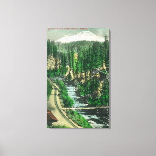 シャスタリトリートからのシャスタマウンテンシャスタトリートの眺め キャンバスプリント (正面)