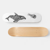 シャチおよびくらげの"キラー"スケートボードのデッキ スケートボード (横)