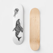 シャチおよびくらげの"キラー"スケートボードのデッキ スケートボード (正面)