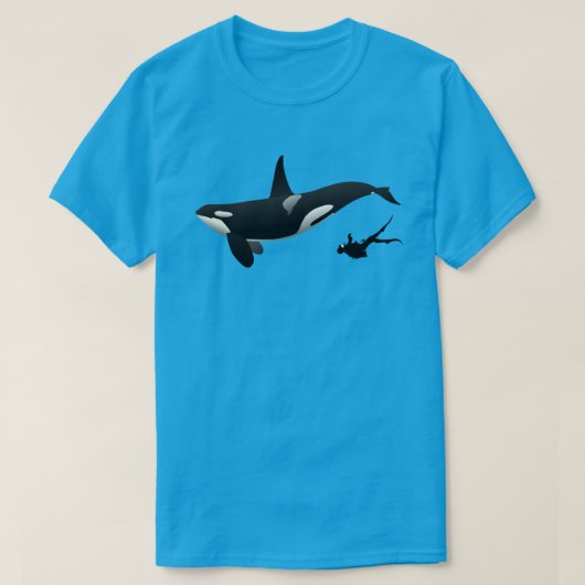 シャチとダイバー Tシャツ (デザイン正面)