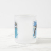 シャチのクジラのガラスコーヒー・マグ フロストグラスマグカップ (中央)