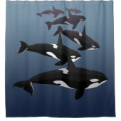 シャチのクジラのシャワー・カーテンのクジラの芸術のBathの装飾 シャワーカーテン (正面)