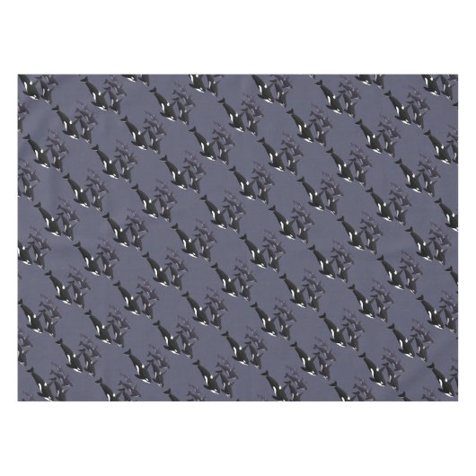 シャチのクジラのテーブルクロスのシャチの芸術のテーブルクロス テーブルクロス (正面(横))