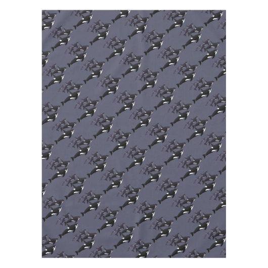 シャチのクジラのテーブルクロスのシャチの芸術のテーブルクロス テーブルクロス (正面)