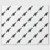 シャチのクジラの初期のなスタイル ラッピングペーパー (フラット)