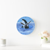 シャチのクジラの柱時計 ラウンド壁時計 (ホーム)