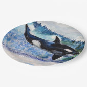 シャチのクジラの芸術のカスタムな紙皿 ペーパープレート (アングル)