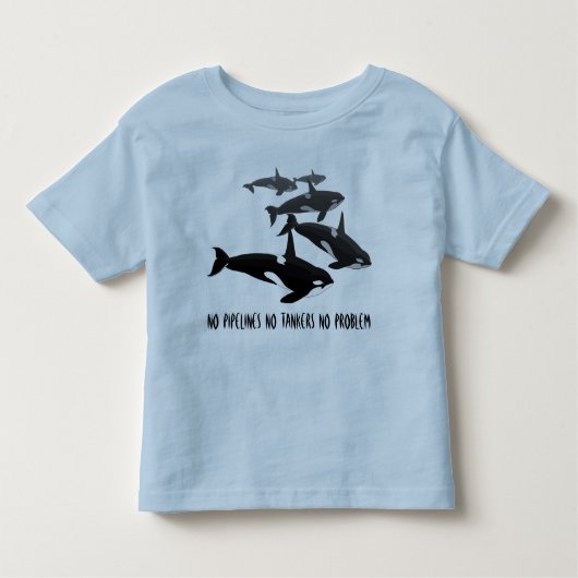 シャチのクジラのTシャツのパーソナライズなベビーのシャチのワイシャツ トドラーTシャツ (正面)