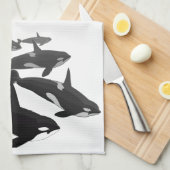 シャチのクジラタオルのシャチの皿タオル及び装飾 キッチンタオル (四つ折り)