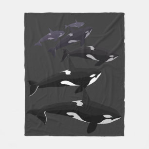 シャチのクジラ毛布のシャチのフリースブランケット フリースブランケット