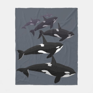 シャチのクジラ毛布のシャチのフリースブランケット フリースブランケット