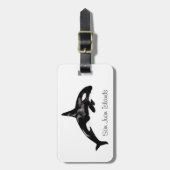シャチのクジラ ラゲッジタグ (正面縦)