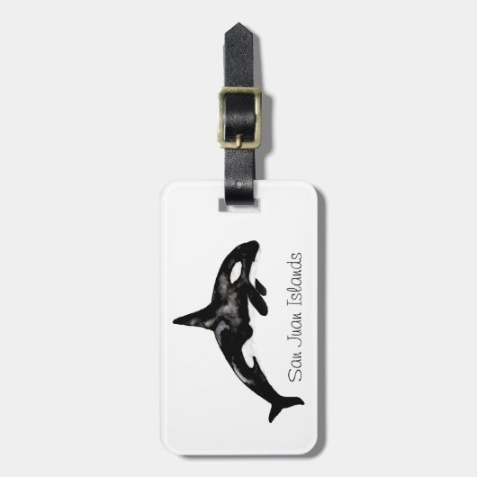 シャチのクジラ ラゲッジタグ (正面縦)