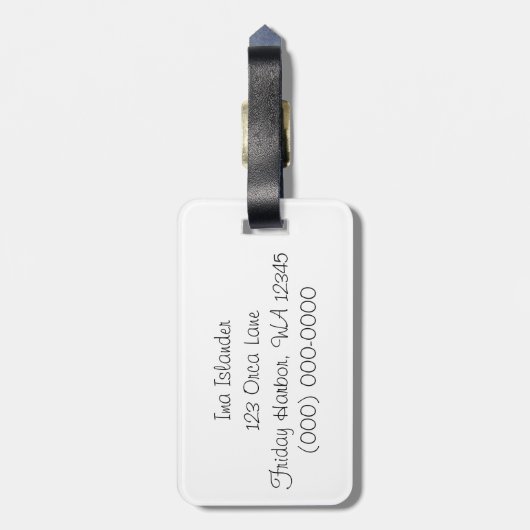 シャチのクジラ ラゲッジタグ (裏面縦)