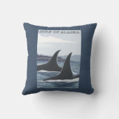 シャチのクジラ#1 -アラスカ湾 クッション (裏面)