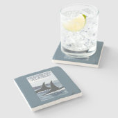 シャチのクジラ#1 -グレーシャー入江、アラスカ ストーンコースター (横)