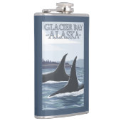 シャチのクジラ#1 -グレーシャー入江、アラスカ フラスク (右)