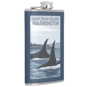 シャチのクジラ#1 -サンファン島、ワシントン州 フラスク (右)