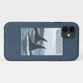 シャチのクジラ#1 -サンファン島、ワシントン州 Case-Mate iPhoneケース (裏面(横))