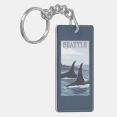 シャチのクジラ#1 -シアトル、ワシントン州 キーホルダー (正面左)