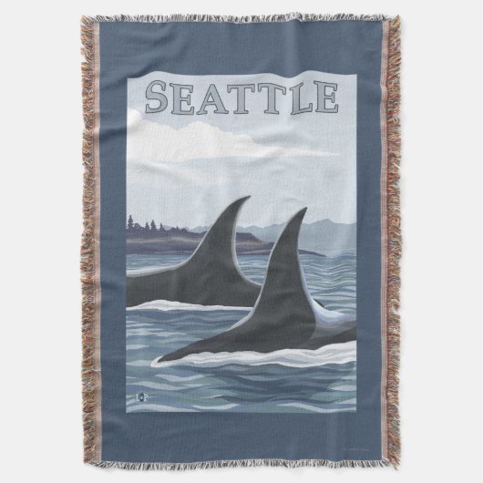 シャチのクジラ#1 -シアトル、ワシントン州 スローブランケット (正面縦)