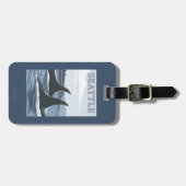 シャチのクジラ#1 -シアトル、ワシントン州 ラゲッジタグ (正面横)