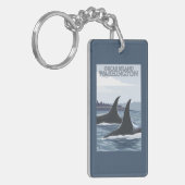 シャチのクジラ#1 -シャチ島、ワシントン州 キーホルダー (正面左)