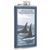 シャチのクジラ#1 -シャチ島、ワシントン州 フラスク (右)