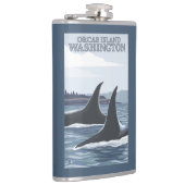 シャチのクジラ#1 -シャチ島、ワシントン州 フラスク (右)