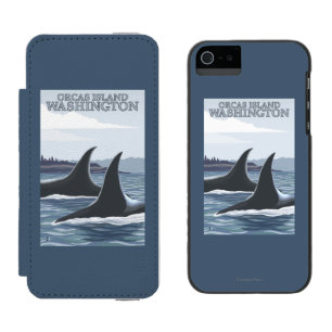 シャチのクジラ#1 -シャチ島、ワシントン州 iPhone SE/5/5sウォレットケース