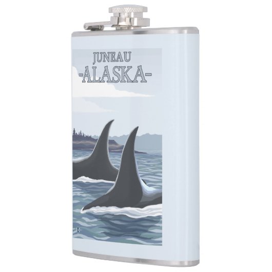 シャチのクジラ#1 -ジュノー、アラスカ フラスク (左)