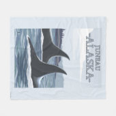 シャチのクジラ#1 -ジュノー、アラスカ フリースブランケット (正面(横))