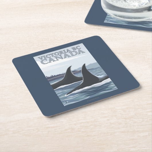 シャチのクジラ#1 -ビクトリア、紀元前にカナダ スクエアペーパーコースター (アングル)