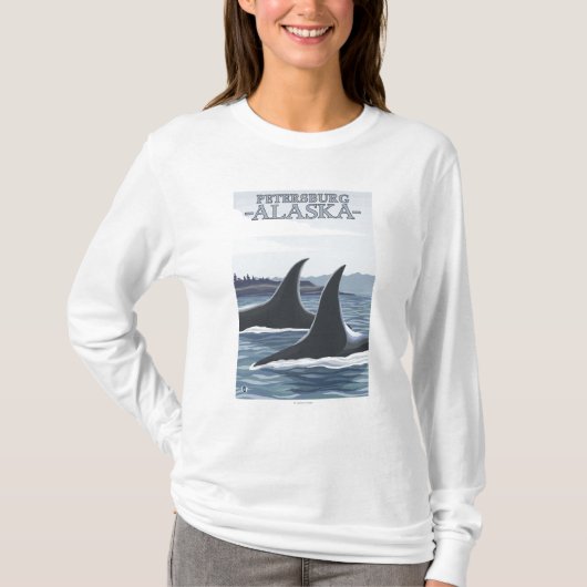 シャチのクジラ#1 -ピーターズバーグ、アラスカ Tシャツ (正面)