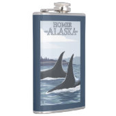 シャチのクジラ#1 -ホーマー、アラスカ フラスク (右)