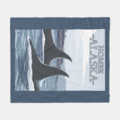 シャチのクジラ#1 -ホーマー、アラスカ フリースブランケット (正面(横))