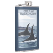 シャチのクジラ#1 -ローペッツ、ワシントン州 フラスク (右)